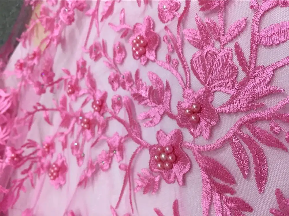 Beautifical Latest French lace fabric small flower Embroidered tulle african with beaded for women clothes 34N53 | Дом и сад