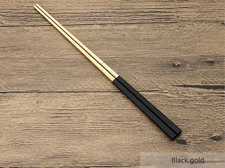 Black gold Кухонные палочки для еды радужные 304 зеркальные столовые приборы из нержавеющей стали китайские японские корейские многоразовые палочки для еды - Цвет: Black gold