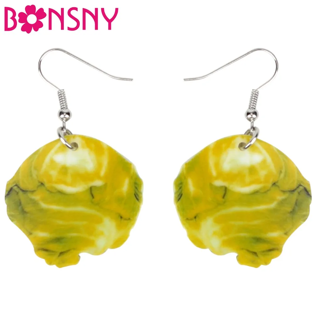 

Bonsny Acrylic Novelty Cabbage Earrings Big Long Dangle Drop Farm Vegetables Jewelry For Women Girls Teens Food Accessories Gift