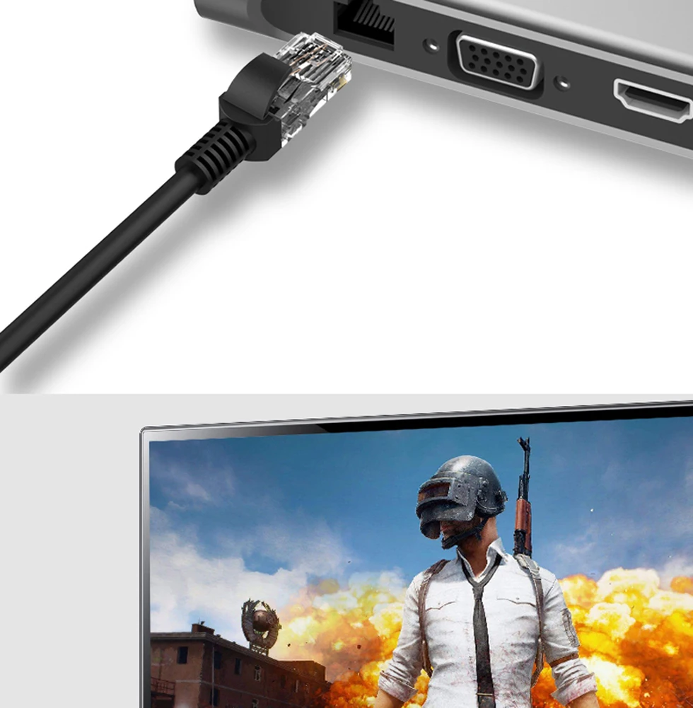Usb type C к HDMI VGA RJ45 PD USB 3,0 type-c док-станция USB-C концентратор адаптер для Mac Air Pro huawei Mate10 samsung S8