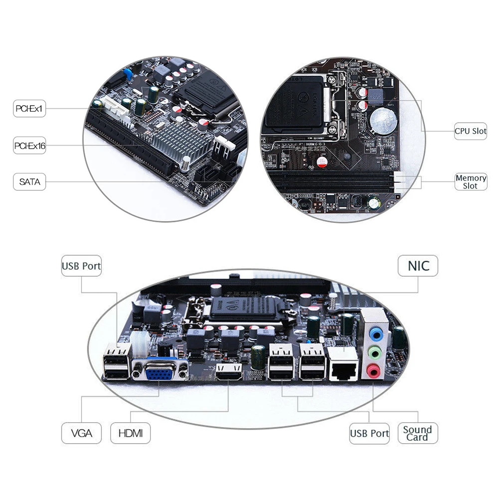 LGA 1155 Материнская плата стабильная для Intel H61 гнездо DDR3 ПАМЯТЬ LGA1155 Замена