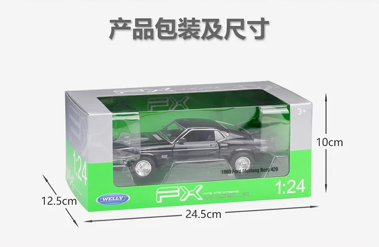 1:24 Welly 1967 Ford Mustang Boss 429 красный/черный литье под давлением модель автомобиля
