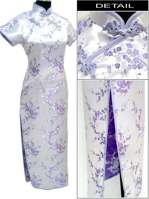 light purple Золотое традиционное китайское платье Женская атласная длинная Cheongsam Qipao одежда размера плюс S M L XL XXL XXXL 4XL 5XL 6XL J3081 - Цвет: light purple