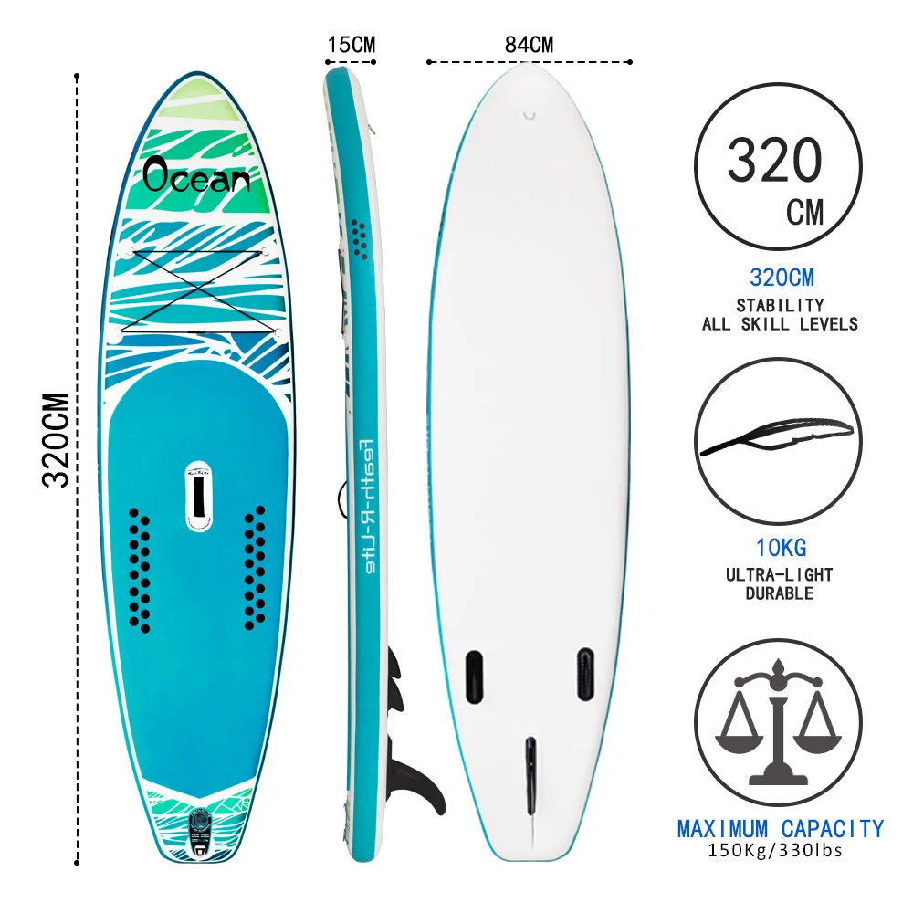 Надувная доска для серфинга Sup Board набор весла 320*84*15 см с рюкзаком поводком