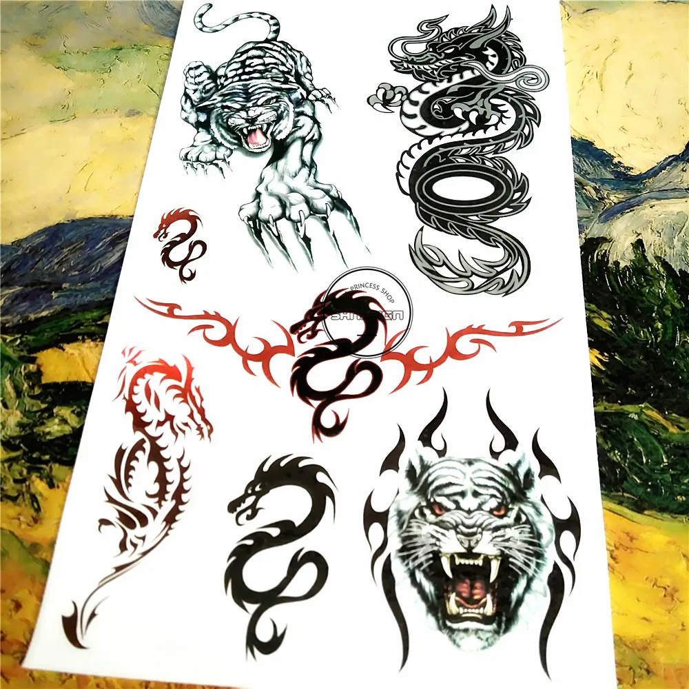 SHNAPIGN Eastern Saint Beast временные тату боди арт флэш наклейки татуировки 17*10 см