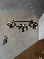 industrial gu10 led ring chandeliers lights loft clothing store living room modern pendant lamp nordic dining room deco lighting