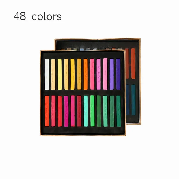 48colors Цветной мел 12/24/36/48 набор красок ручная роспись цветной мел начинающий искусство и художественные принадлежности - Цвет: 48colors