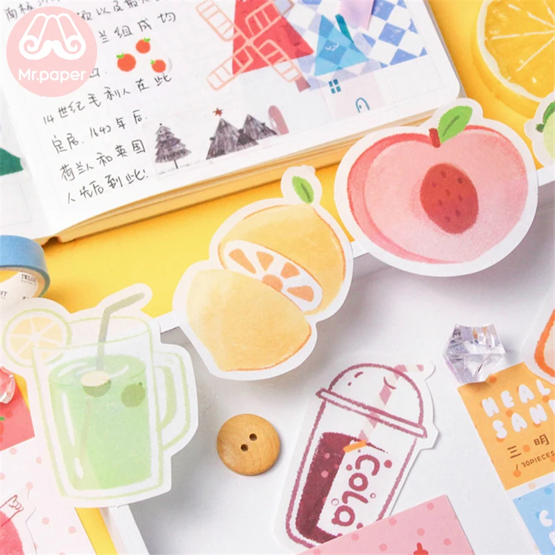 Mr Paper 30 шт./лот 24 дизайна Kawaii фруктовые конфеты сок блокнот для заметок дневник