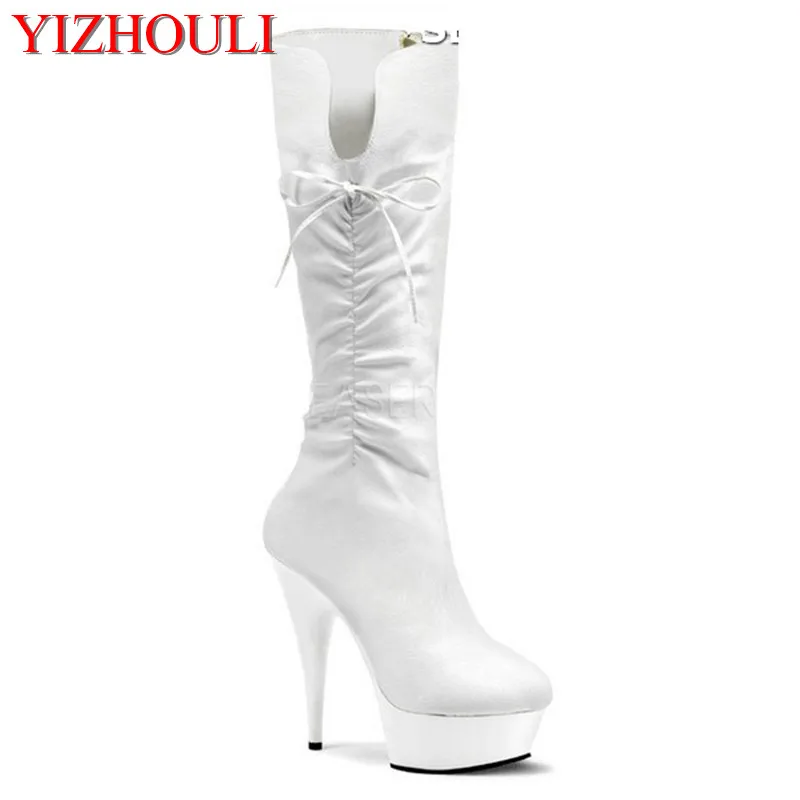 Autumn/winter new style, night club, steel pipe dancing shoes, 15CM high heel boots/medium white sex boots
