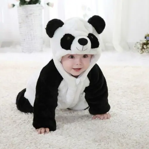 Winter Baby Kids Girls Boys Toddler Cartoon Panda Animal Long Sleeve Jumpsuit Hoodie Romper Outfit One-Piece Cute Costume | Детская