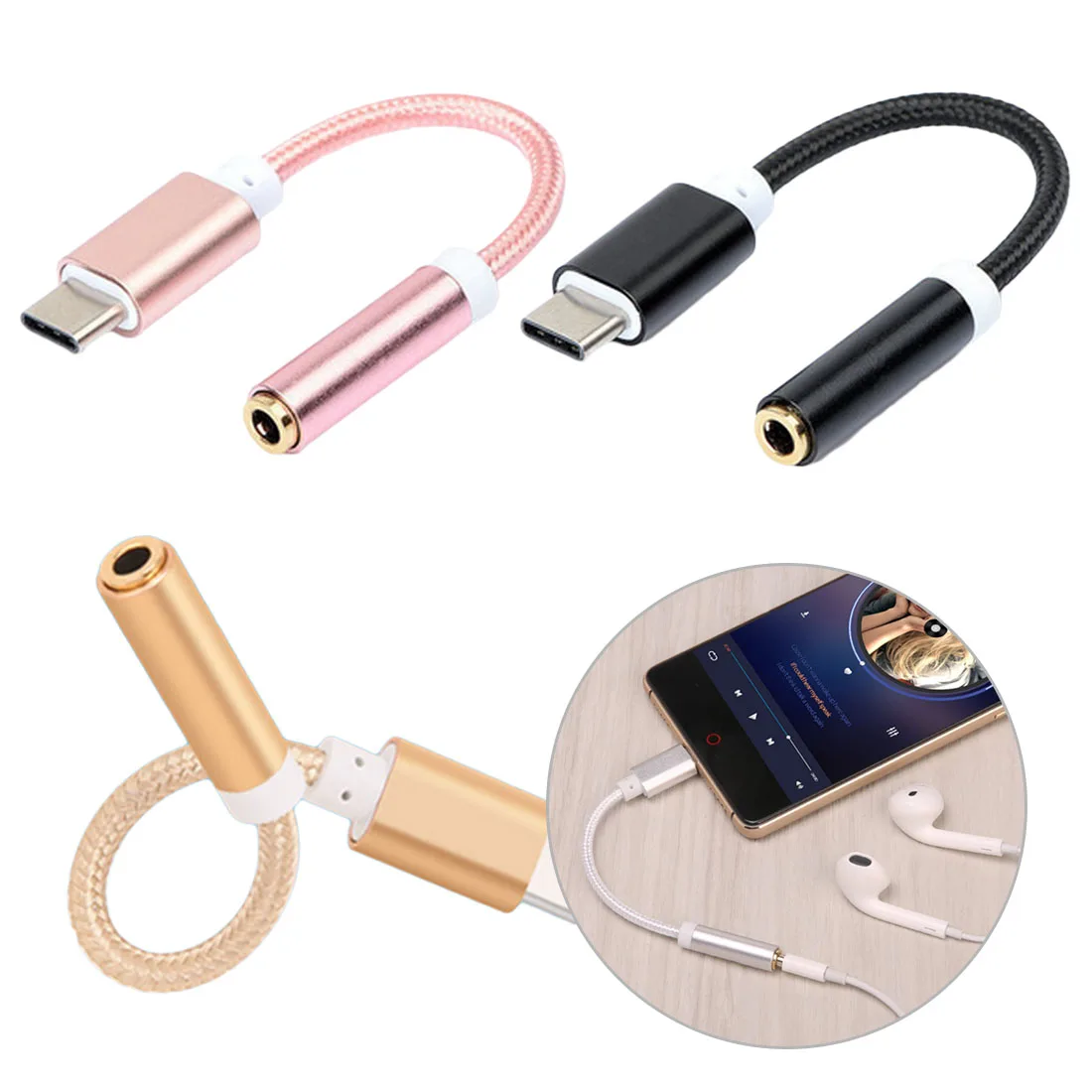 Аудиокабель centechia для зарядки с USB Type C на 3 5 адаптер наушников Type-C мм AUX