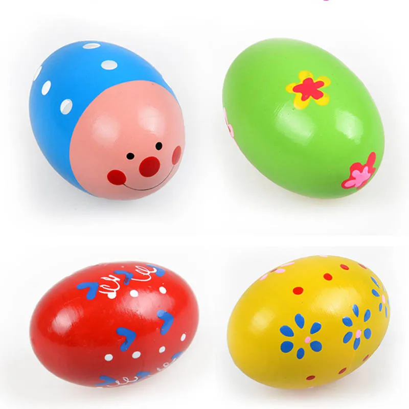 iPiggy Wooden Egg Sand Music Toy Hammer Early Education Musical Instrument For Children Baby Hand Play Toys Random Color |