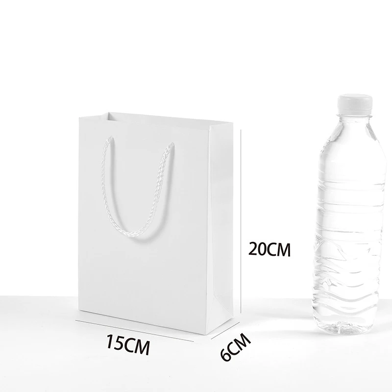 20x15x6cm 10 шт./партия, 4 размера, крафт-бумажный пакет с ручками для свадебной вечеринки, модная одежда, подарки, многофункциональная Подарочная сумка - Цвет: 20x15x6cm