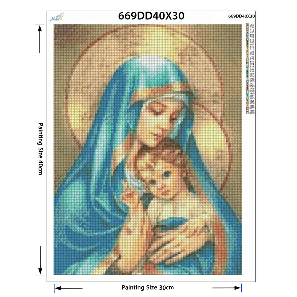 diamant painting 5d diy diamond full square Diamond embroidery religion nossa senhora round daimond | Дом и сад