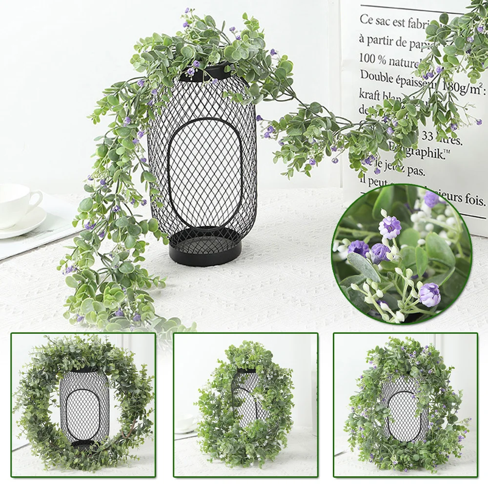 Полезный Искусственный завод ротанга Пластиковые листья эвкалипта лозы