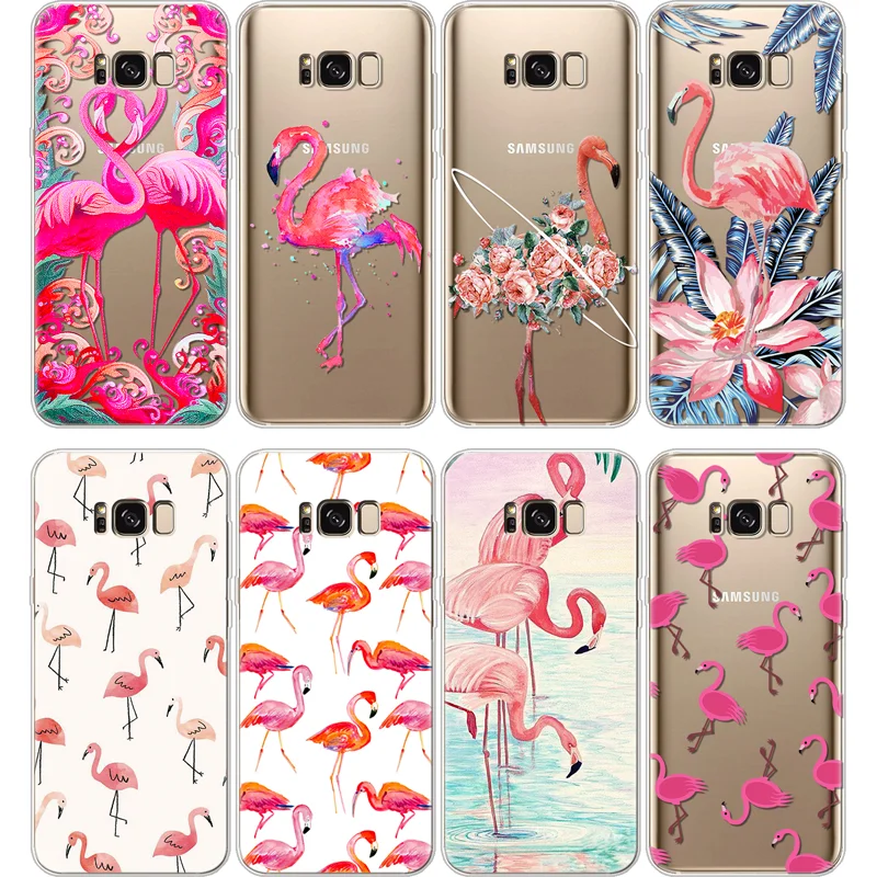 Фламинго чехол для samsung Galaxy S5 S6 S7 край S8 S9 Plus Note 8 9 A3 A5 A6 A8 J2 J3 J5 J7 Prime ТПУ прозрачный чехол для телефона
