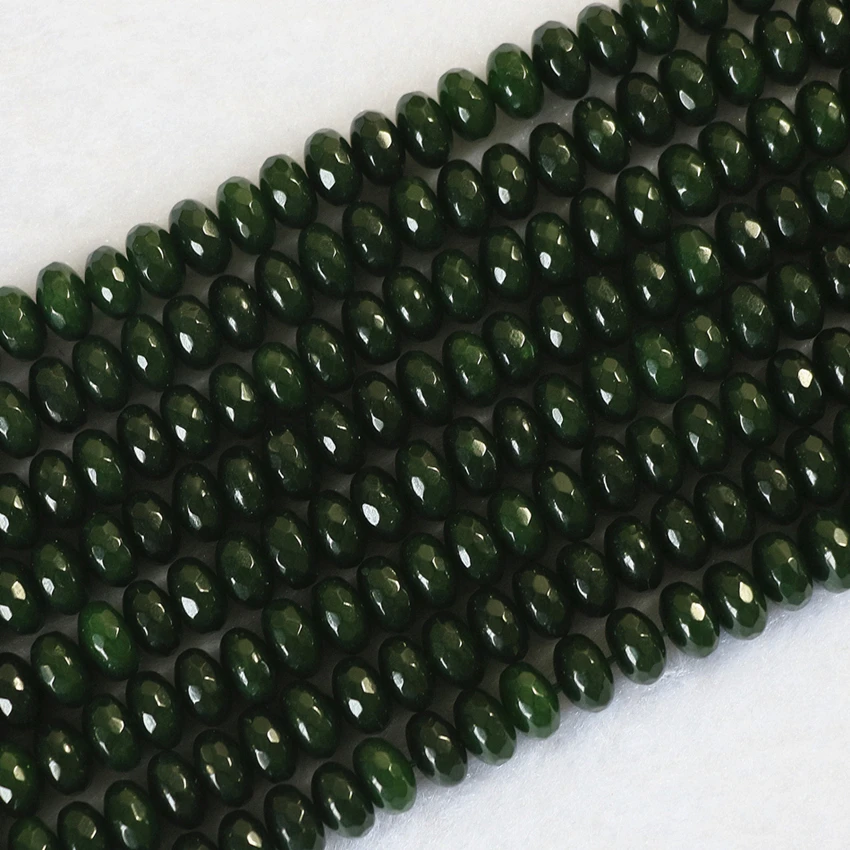 Natural Stone Malaysia Green Chalcedony Jades Abacus Faceted Beads 2X4mm 4X6mm 5X8mm Loose Jewelry Findings 15inch B153 | Украшения и