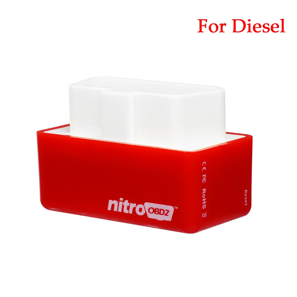 Красный Nitro OBD2 чип блок настройки автомобиля универсальный силовой двигатель ECU вилка пластиковый бензиновый remaps производительность мини розетка интерьерное оборудование - Цвет: Красный