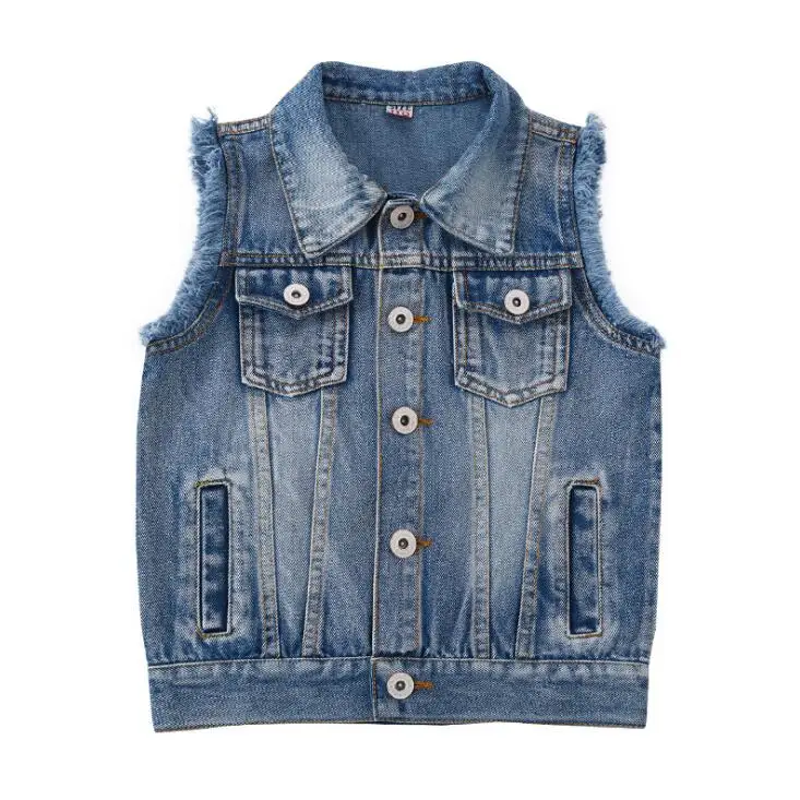 Weoneit/детская одежда джинсовые жилеты для мальчиков и девочек весенне осенняя