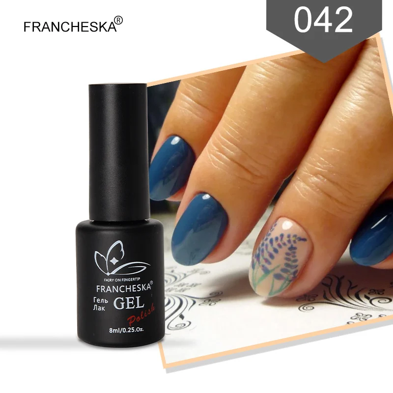 8ml Gel Polish 042 Francheska 8 мл Гель-лак для ногтей Гель-лак УФ-цвета замачиваемый Блеск Гель-лак набор ногтей маникюр Vernis полуперманентный nagels - Цвет: 8ml Gel Polish 042