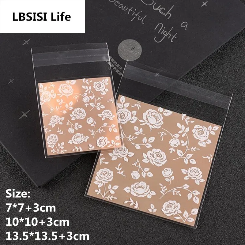 LBSISI Life Flower Rose самоклеящаяся печать хлебный хлеб пластиковый подарок конфеты