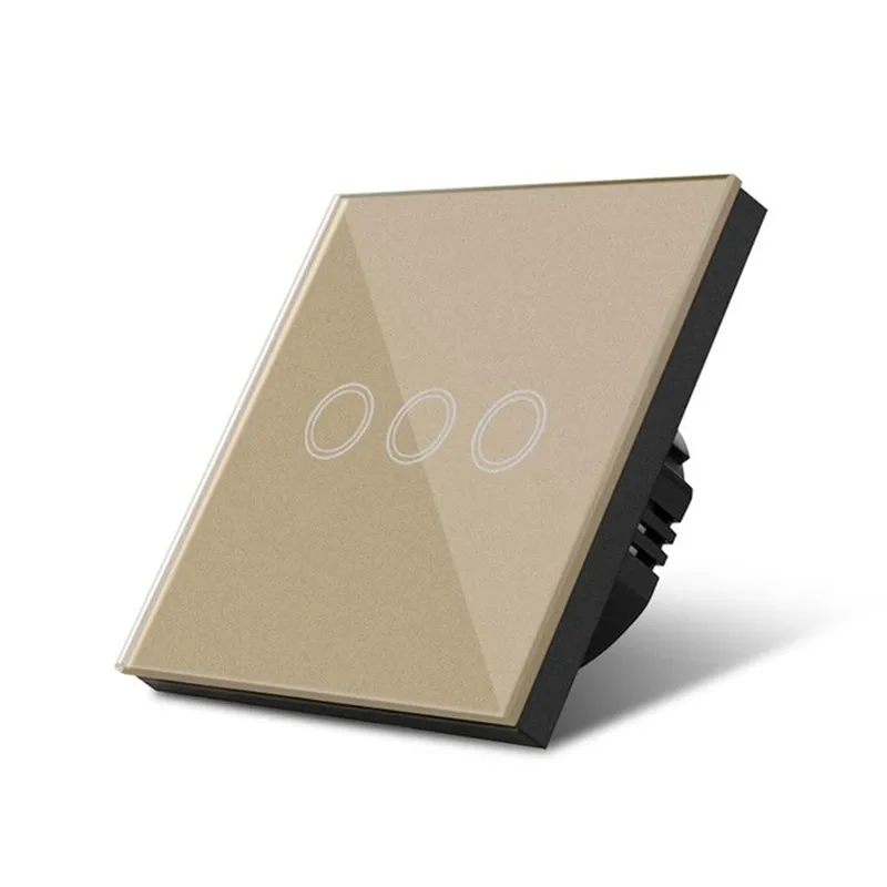 Настенный сенсорный выключатель из закаленного стекла 220 В переменного тока |