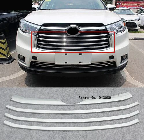 Аксессуары пригодный для toyota HIGHLANDER KLUGER 2014 2015 Хромированная передняя решетка