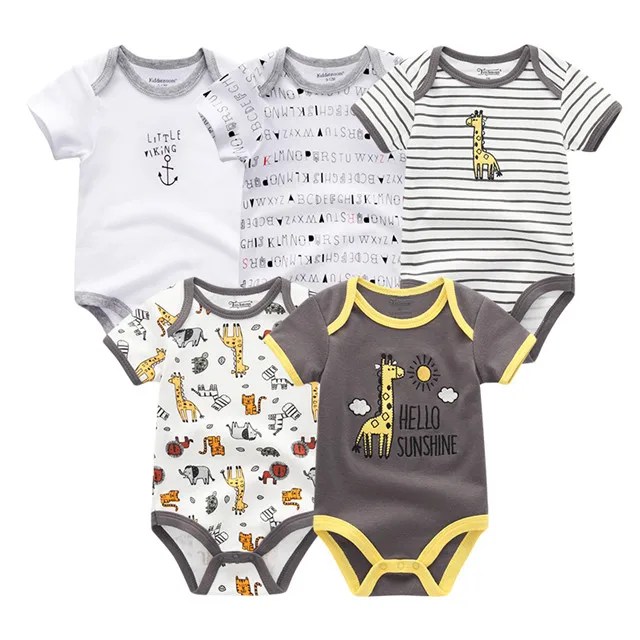 baby clothes5916 5 шт./партия, летняя одежда унисекс из хлопка для маленьких мальчиков комбинезоны для новорожденных девочек от 0 до 12 месяцев Одежда для мальчиков roupas de bebe - Цвет: baby clothes5916