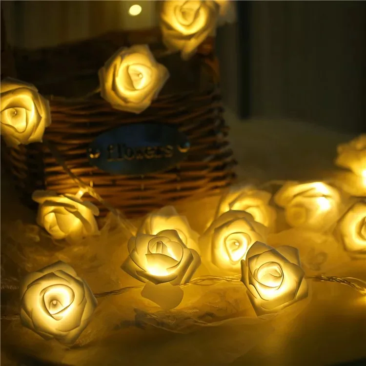 2 м 20LED на батарейках светодиодный светильник с розами Рождественский