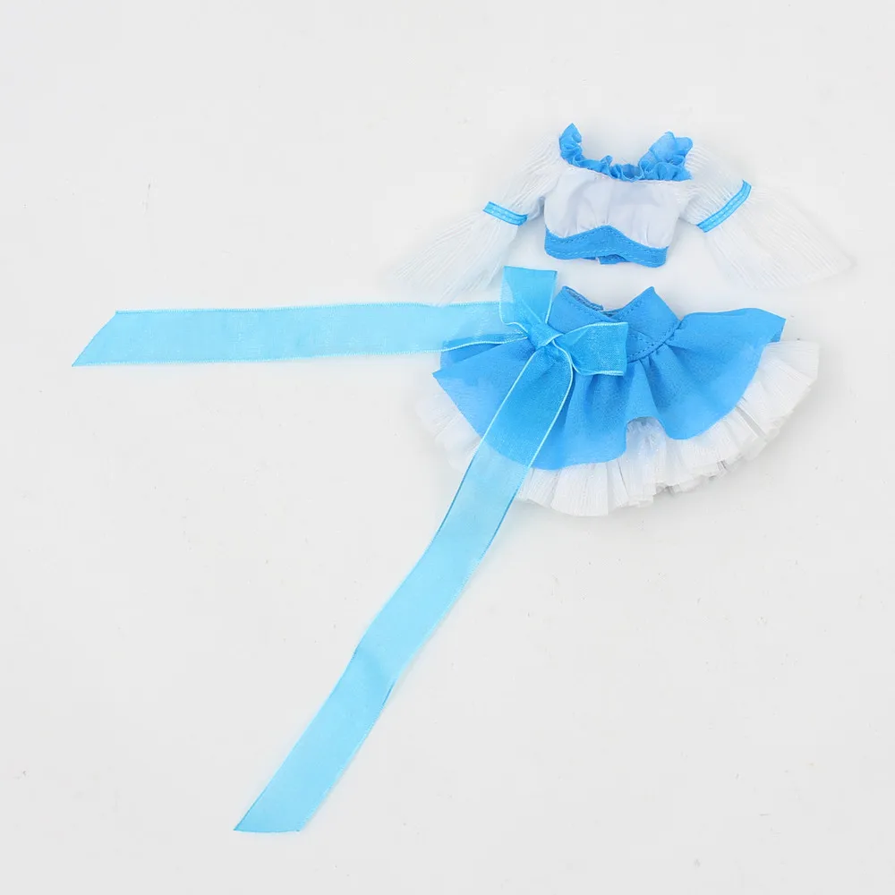 two piece dress Наряды для кукол Blyth, приталенное платье из двух частей, костюм для 1/6 azone BJD pullip licca - Цвет: two piece dress
