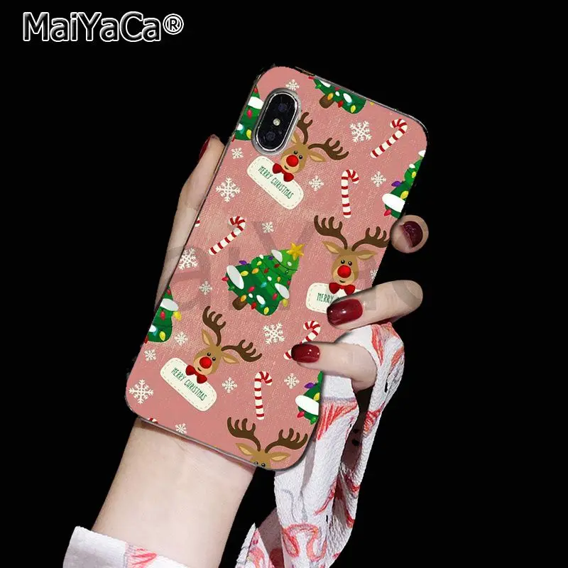 Чехол для телефона MaiYaCa с принтом счастливого Нового года и рождества для iphone 11 pro 8 7 66S Plus X 10 5S SE XR XS MAX