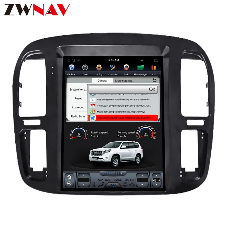 Тесла стиль Android 7,1 большой экран автомобильный DVD для Toyota Land Cruiser lc100 1998-2002 Аудио Видео Радио Стерео gps навигация 1 din