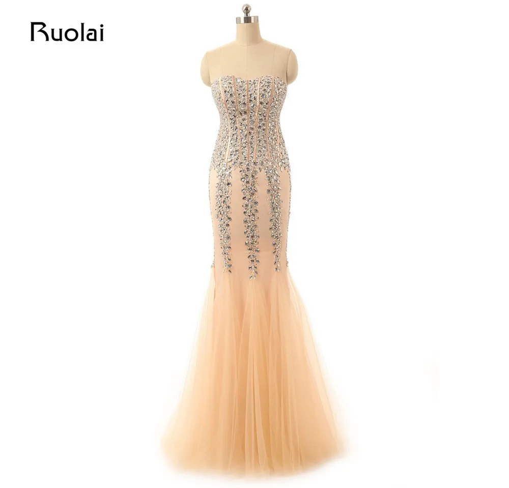 

Luxury Reak Made Dress Fomarl Sexy Evening Gown 2019 with Sliver Rhinestone Mermaid Prom Dress Vestido de Festa Corto PD58