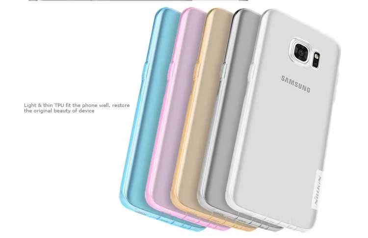 Ультратонкий прозрачный чехол NILLKIN из ТПУ для samsung Galaxy S7 Edge, прозрачный мягкий чехол из ТПУ для задней панели, посылка в розницу