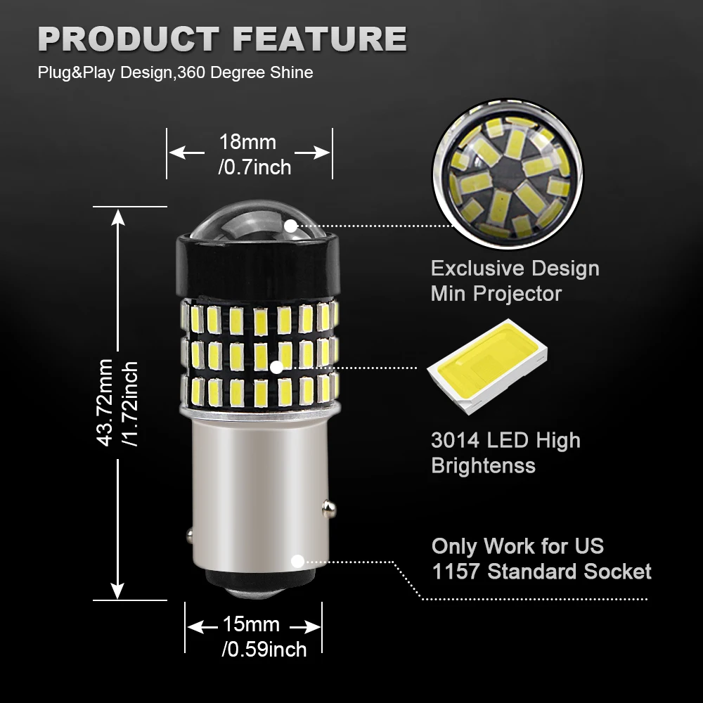SULUCAR супер яркие 9 30V 1157 светодиодный лампы BAY15D 3014 78SMD для указателей поворота