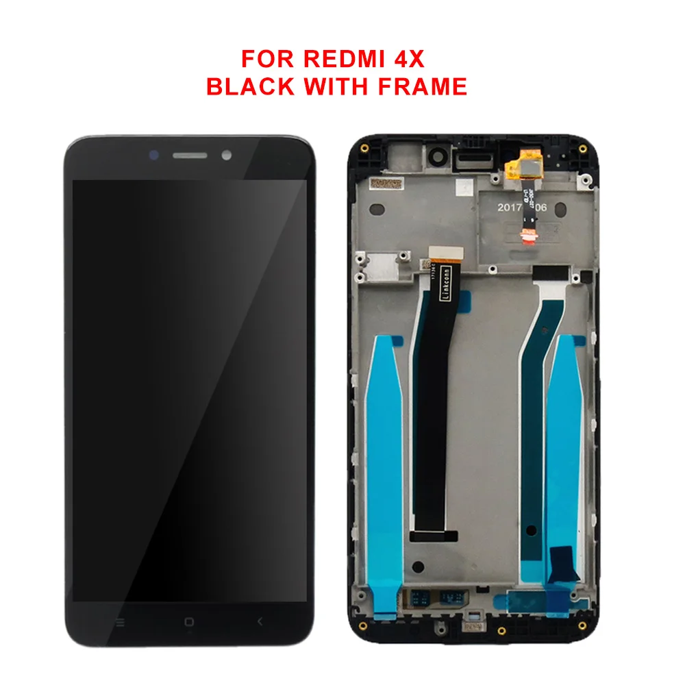 Black with Frame ЖК-дисплей сборки с Рамки для Xiaomi Redmi 4x ЖК-дисплей Дисплей+ Сенсорный экран планшета Ассамблеи Замена - Цвет: Black with Frame