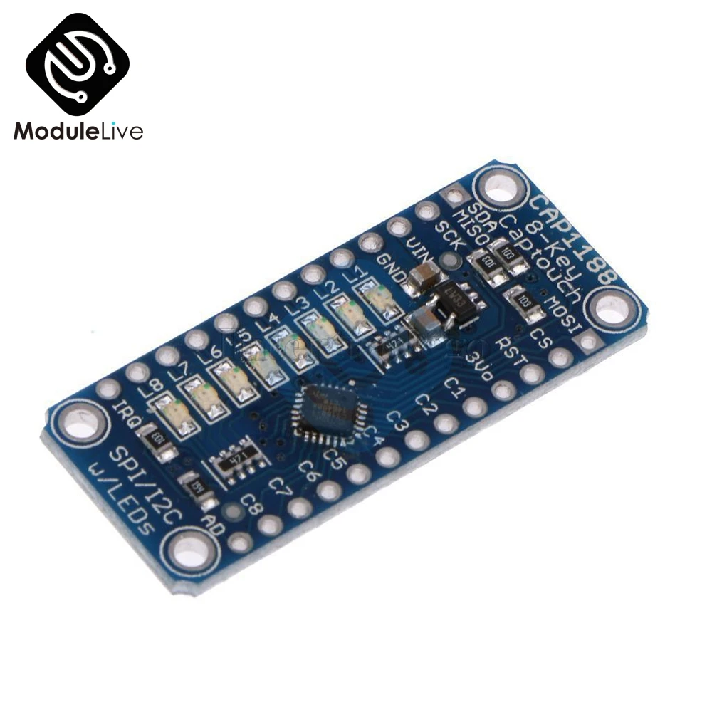 CAP1188 8 Кнопка/ключ интерфейсы ключ емкостный сенсорный модуль 3-5 в SPI IIC igc Captouch светодиодный для Arduino с контактами