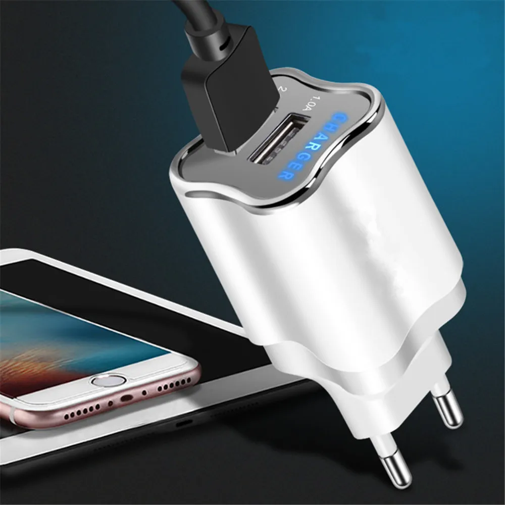 Для iPhone samsung 2 порта EU/US вилка настенное зарядное устройство с двумя портами USB 2.1A