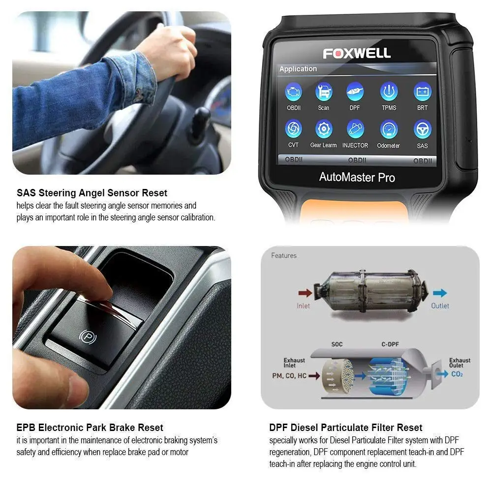 FOXWELL NT644 PRO полный Системы OBD2 сканер ABS SRS передачи DPF EPB масла сброса инструмент диагностики ODB2 OBD 2 Автомобильные сканер