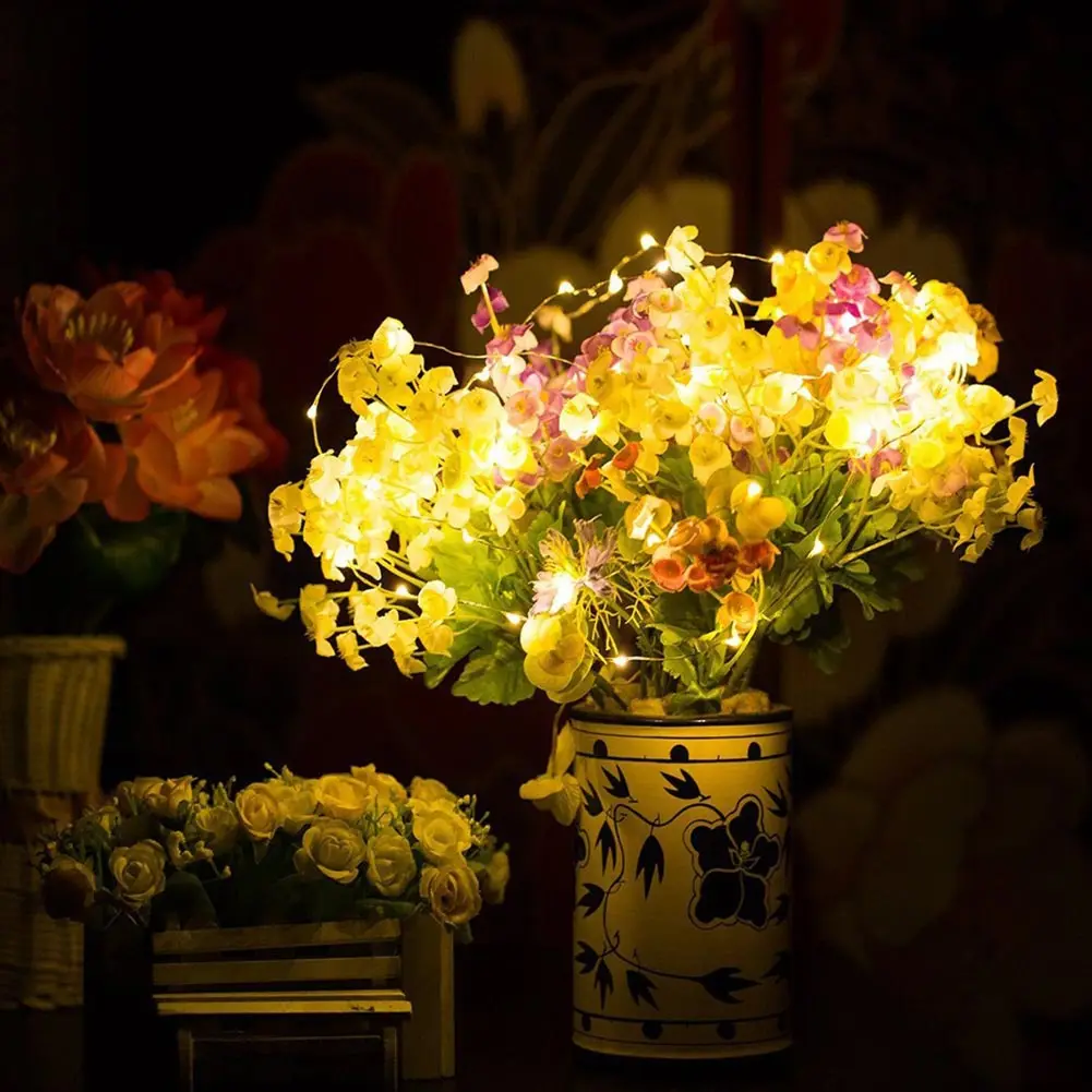 Лидер продаж 2 м 20 светодиодов медная проволока кнопка миниатюрная сказочная