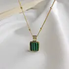 Женское Ожерелье-чокер из серебра 925 пробы с зелеными бусинами