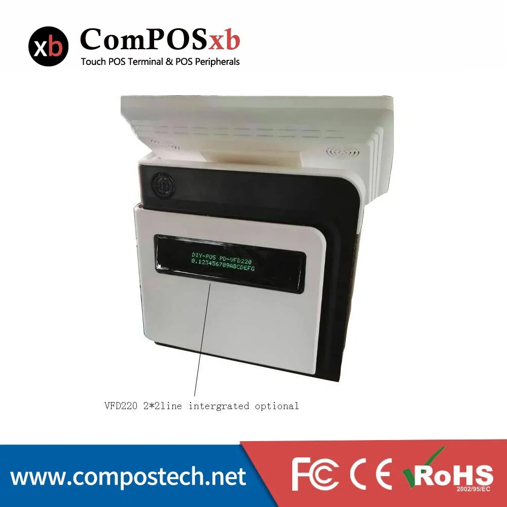 Factory Directly Sell 15'' Touch Screen All in One Restaurant System China POS Terminal With VFD Customer Display | Компьютеры и