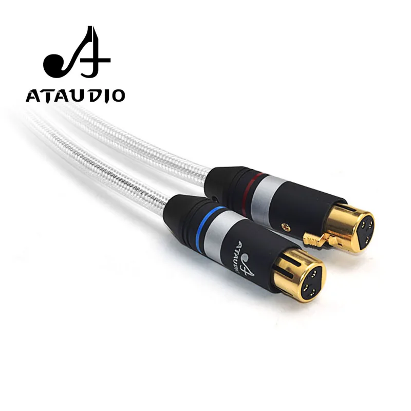 Высококачественный серебристый и медный аудиокабель ATAUDIO Hifi XLR 2 штырь