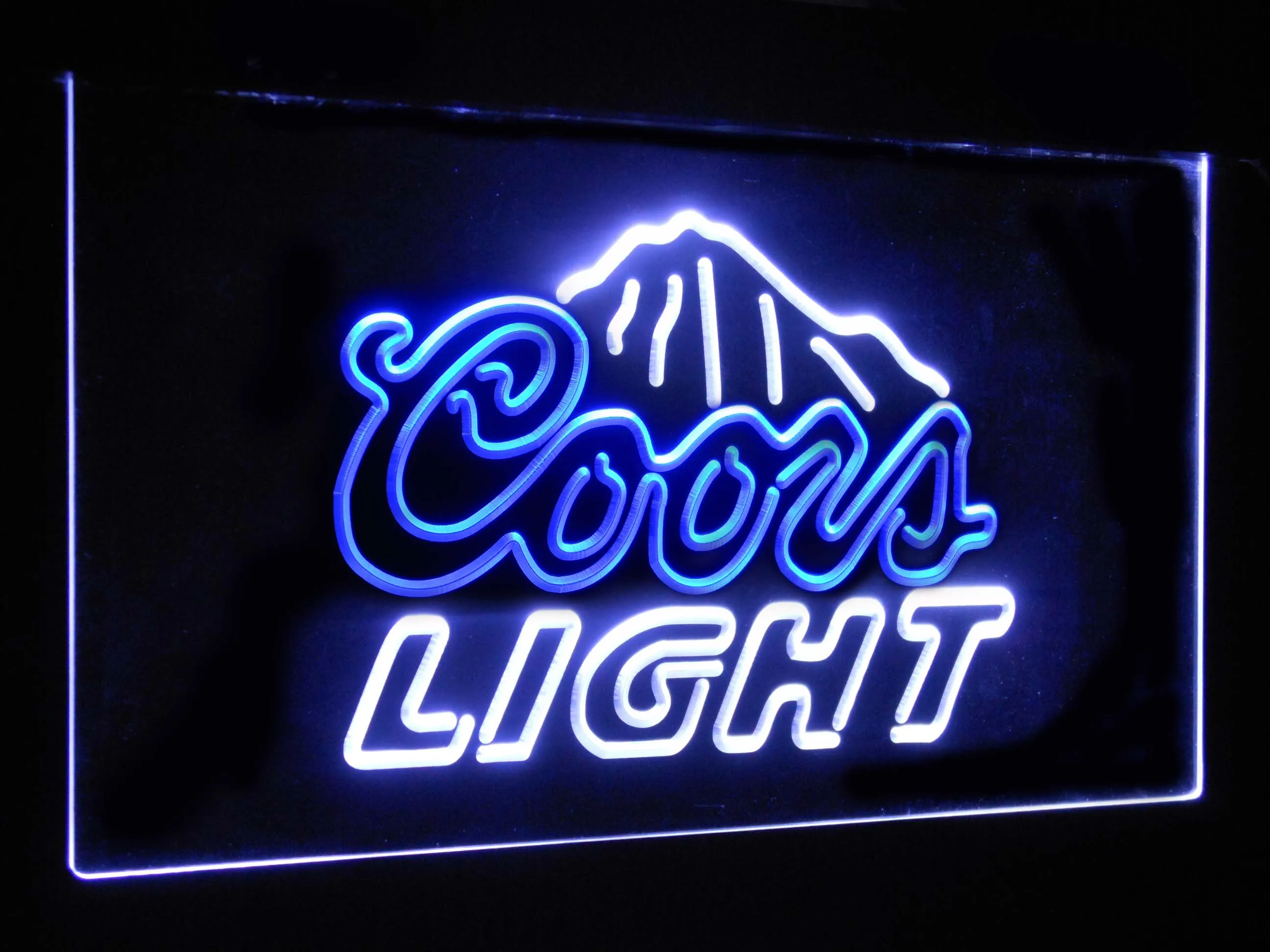 White and Blue Coors светильник, горный пивной бар, украшение, подарок, двойной цвет, светодиодный неоновый светильник, вывески, st6-a2012 - Цвет: White and Blue