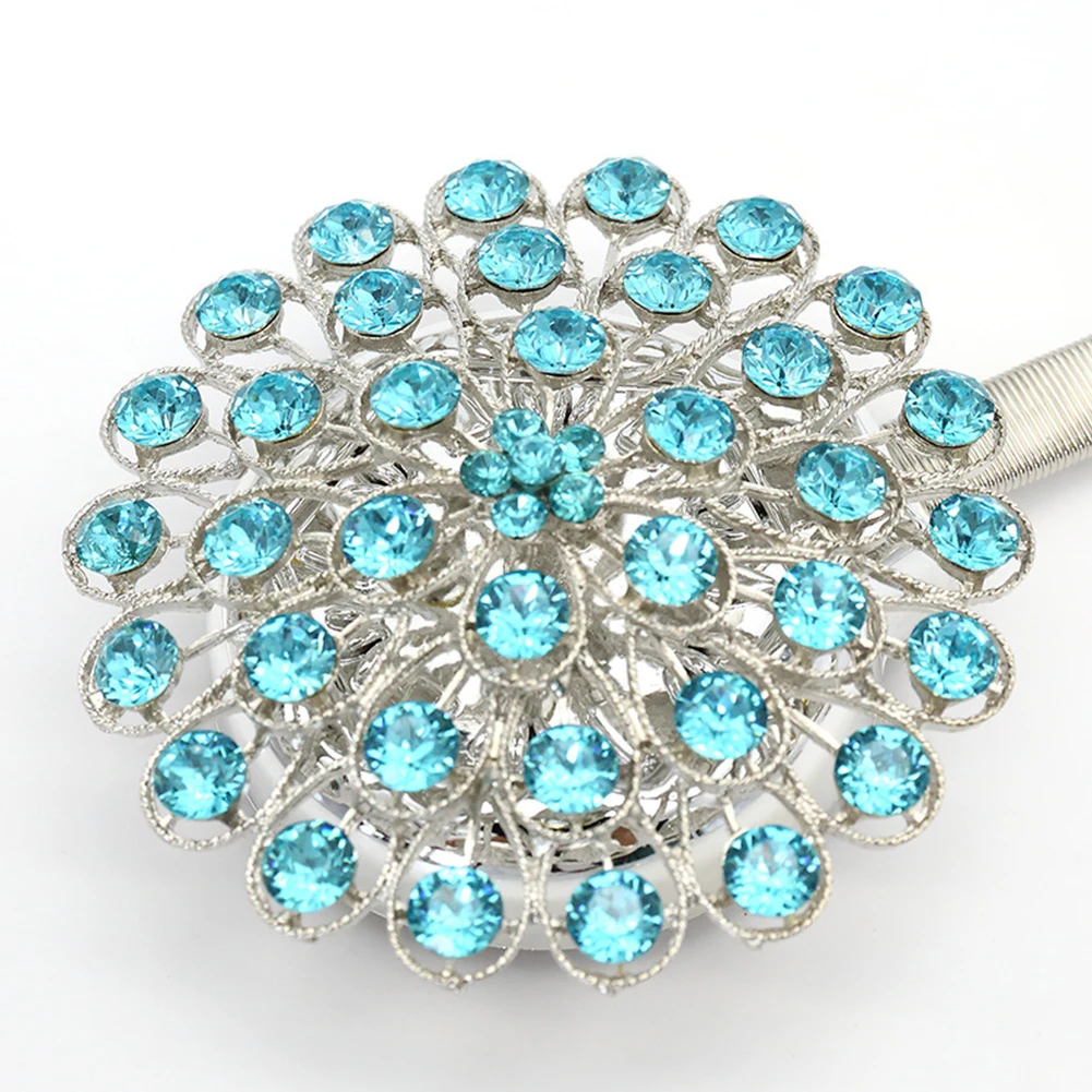 Window Curtain Ring Clip Peacock Style Luxury Decoration Accessory Crystal Magnetic Curtain Tiebacks Tie Backs Holdbacks Buckle