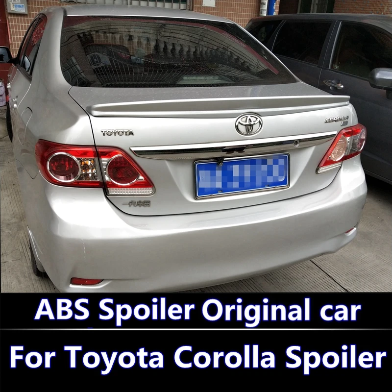 Для Toyota Corolla 2007 2013 Спойлер ABS Материал заднее крыло автомобиля разкрашенный цвет