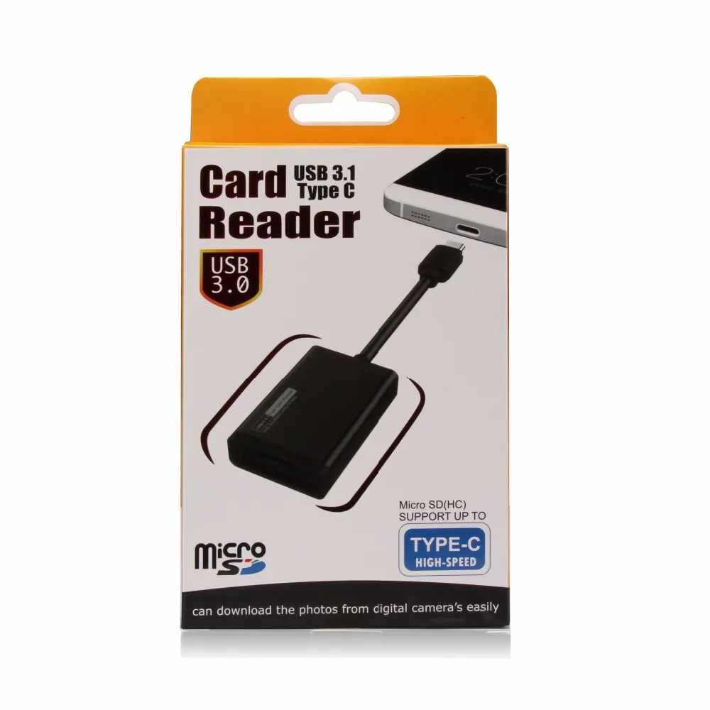 Superspeed USB 3 0 Стандартный (5 Гбит/с) Type C OTG кардридер с двумя слотами для карт памяти
