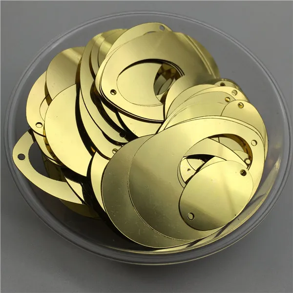 Light Golden 50 г голограмма Плоская овальная серьга-Яйцо Форма ПВХ свободная тесьма с пайетками для шитья Свадебное Ремесло& украшение для ткани - Цвет: Light Golden