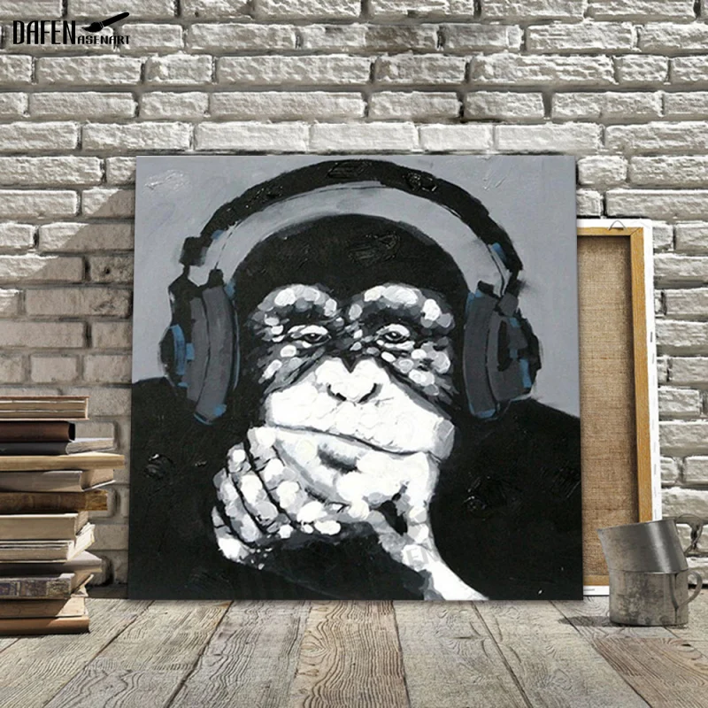 Gorilla прослушивание музыки 100% ручная работа акриловая масляная живопись