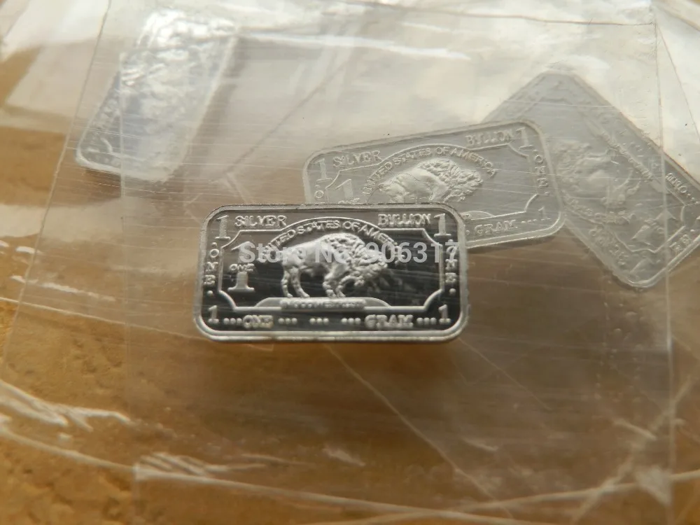 Сувенир Высокое качество бык 1 г серебро. 999 бар 10 шт./лот|bulls 1|silver .999silver silver |